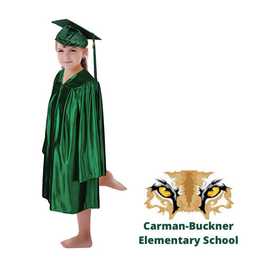 Carman-Buckner 5th Grade Graduation Set – Shiny Green Cap, Gown & Tassel Package