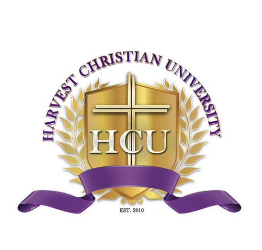 Harvest Christian University Doctoral Gown Set – Deluxe 3-Piece with Purple Velvet Trim