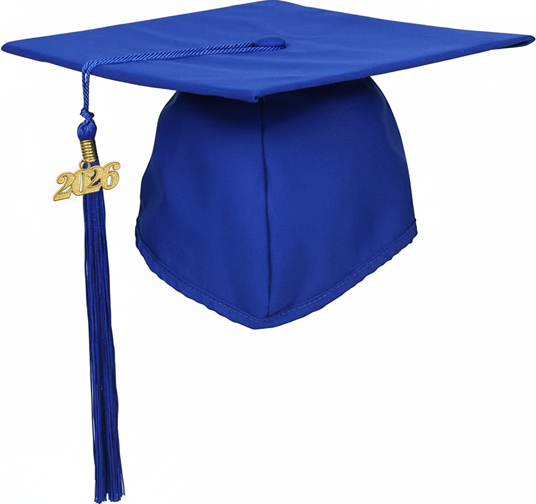 Matte Royal Blue Graduation Cap and Tassel Standard