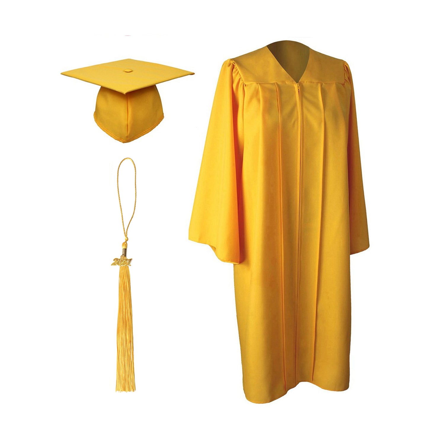 Matte Gold Cap, Gown and Tassel for Graduation
