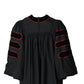 Deluxe Black Doctoral Gown with Red Piping