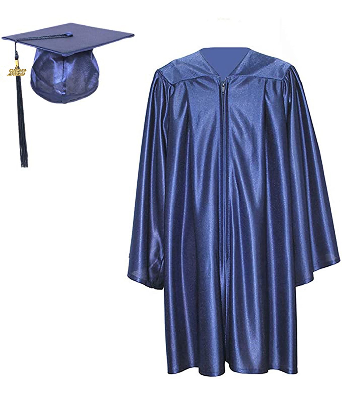 Shiny Kinder Navy Cap, Gown & Tassel