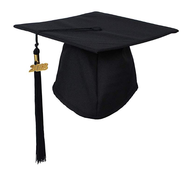 Matte Black Graduation Cap and Tassel