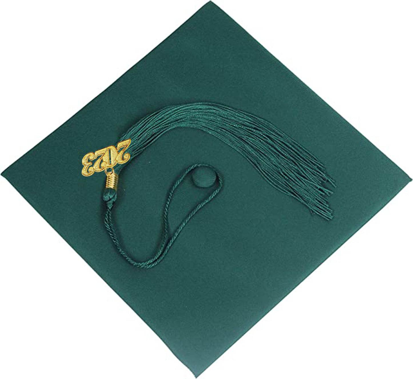 Matte Hunter Green Graduation Cap and Tassel