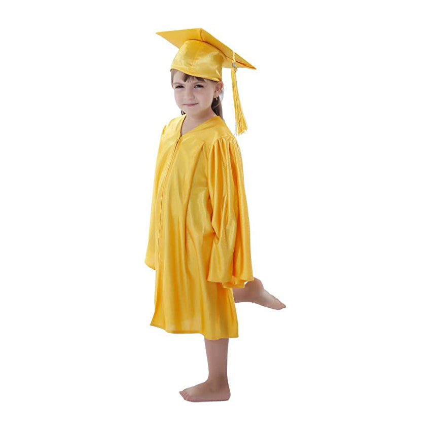 Shiny Kinder Gold Cap, Gown & Tassel for Graduation