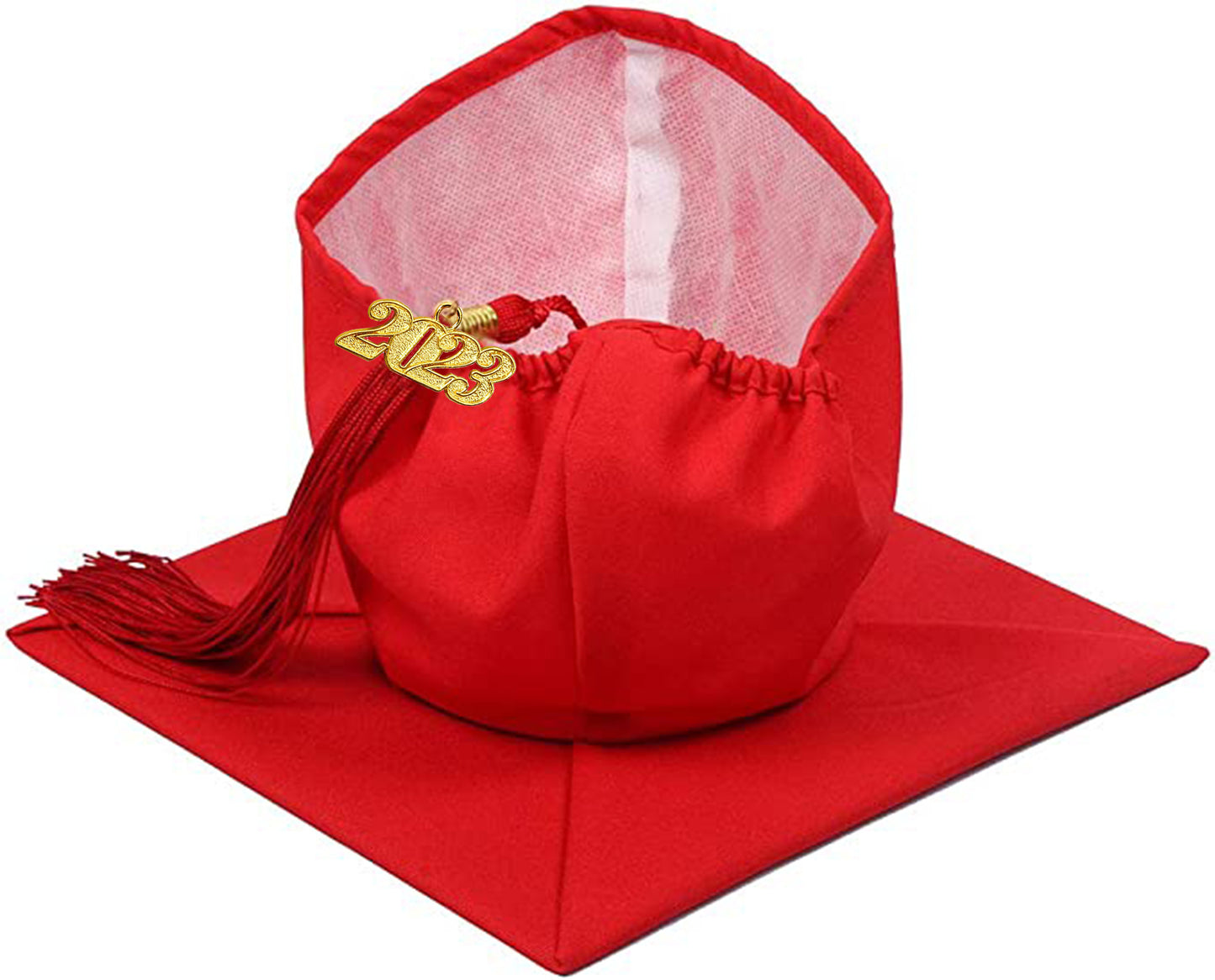Matte Red Graduation Cap and Tassel