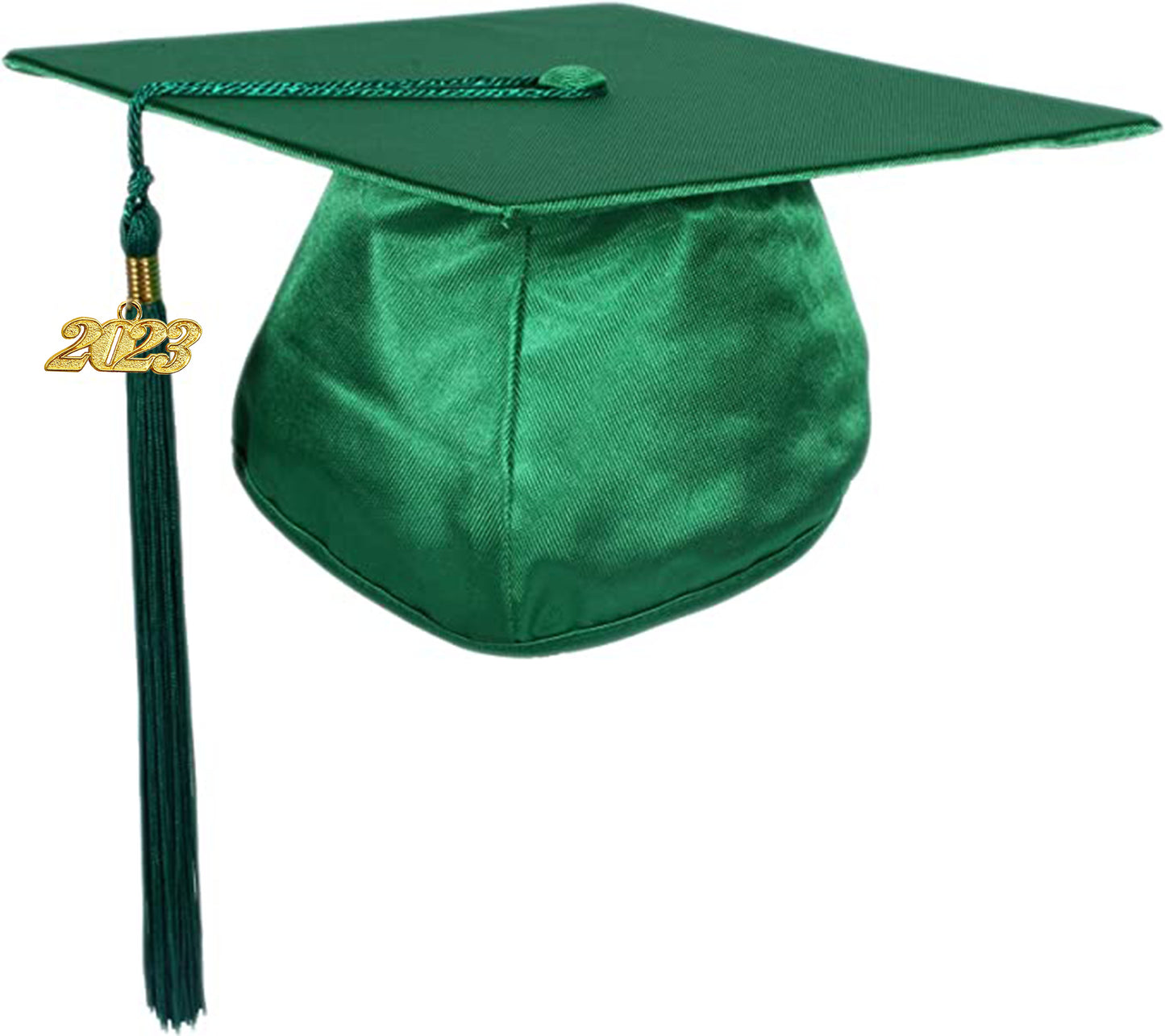 Shiny Kelly Green Graduation Cap and Tassel