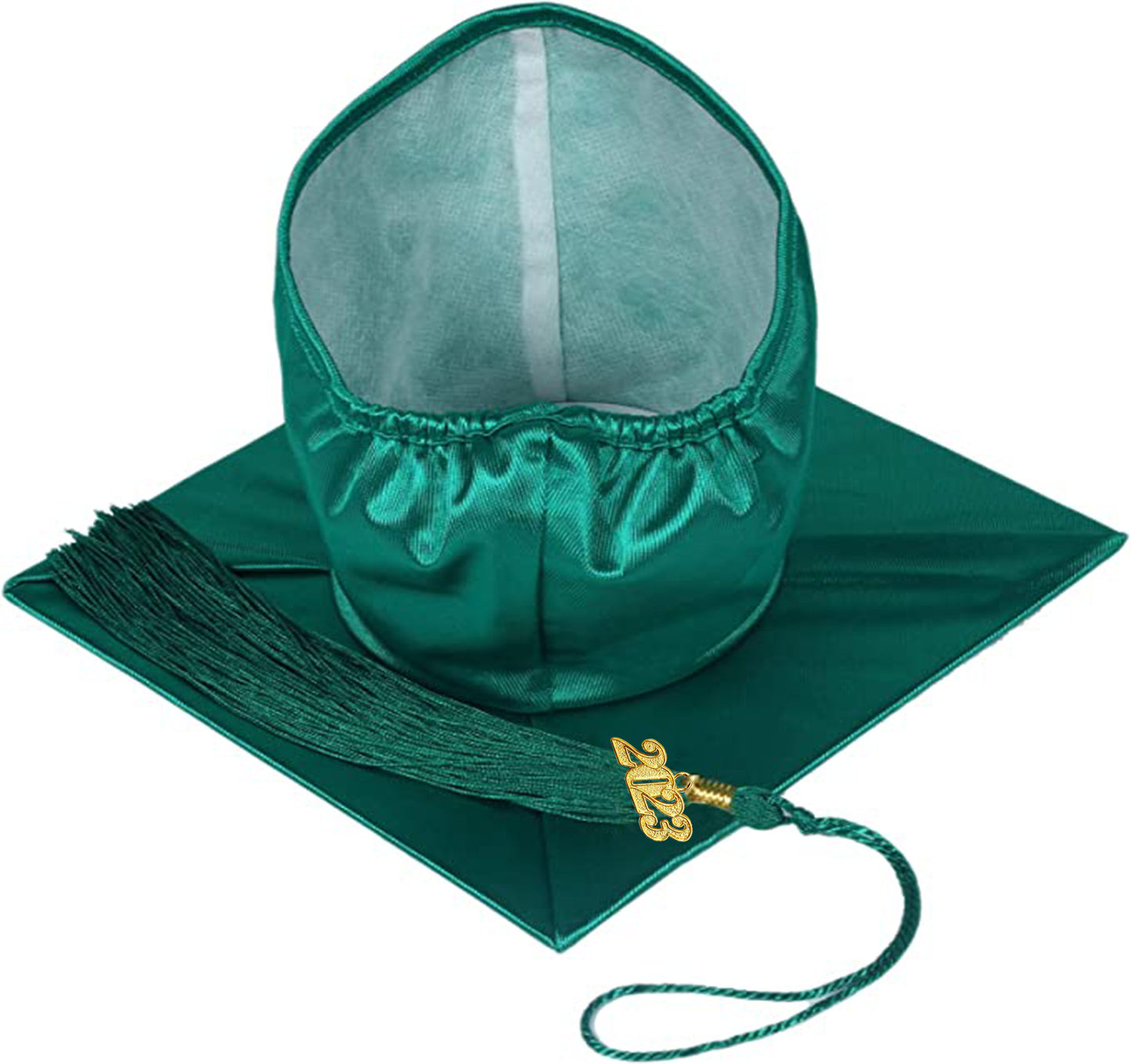 Shiny Hunter Green Graduation Cap and Tassel