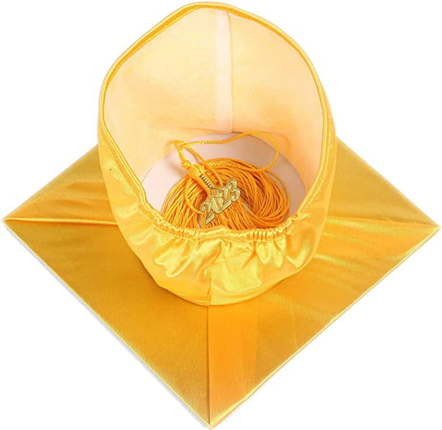 Shiny Gold Graduation Cap and Tassel