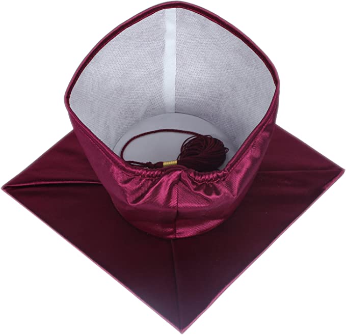 Shiny Maroon Graduation Cap and Tassel