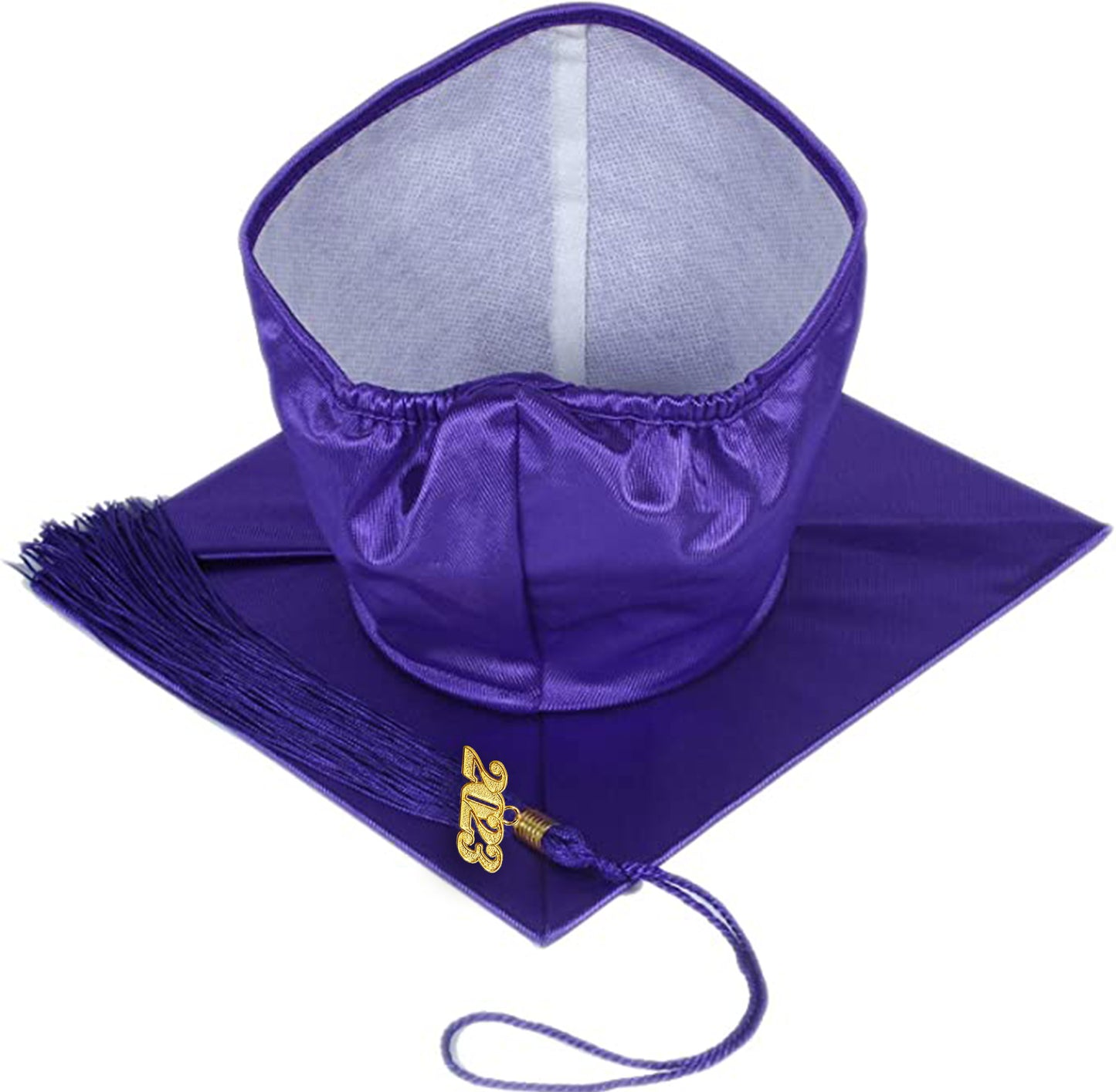 Shiny Purple Graduation Cap and Tassel