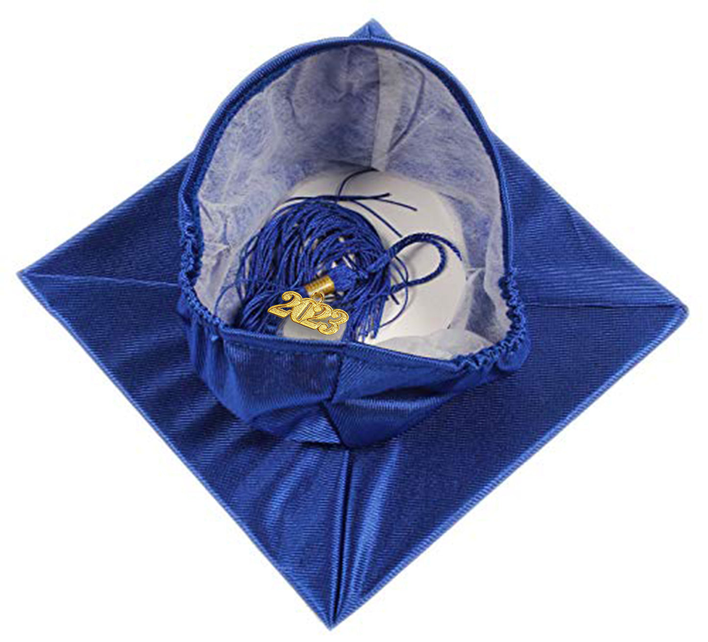 Shiny Royal Graduation Cap and Tassel