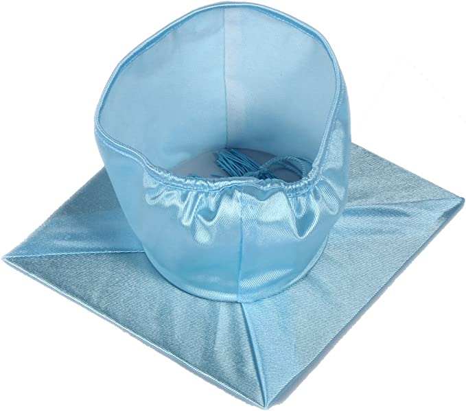 Shiny Light Blue Graduation Cap and Tassel