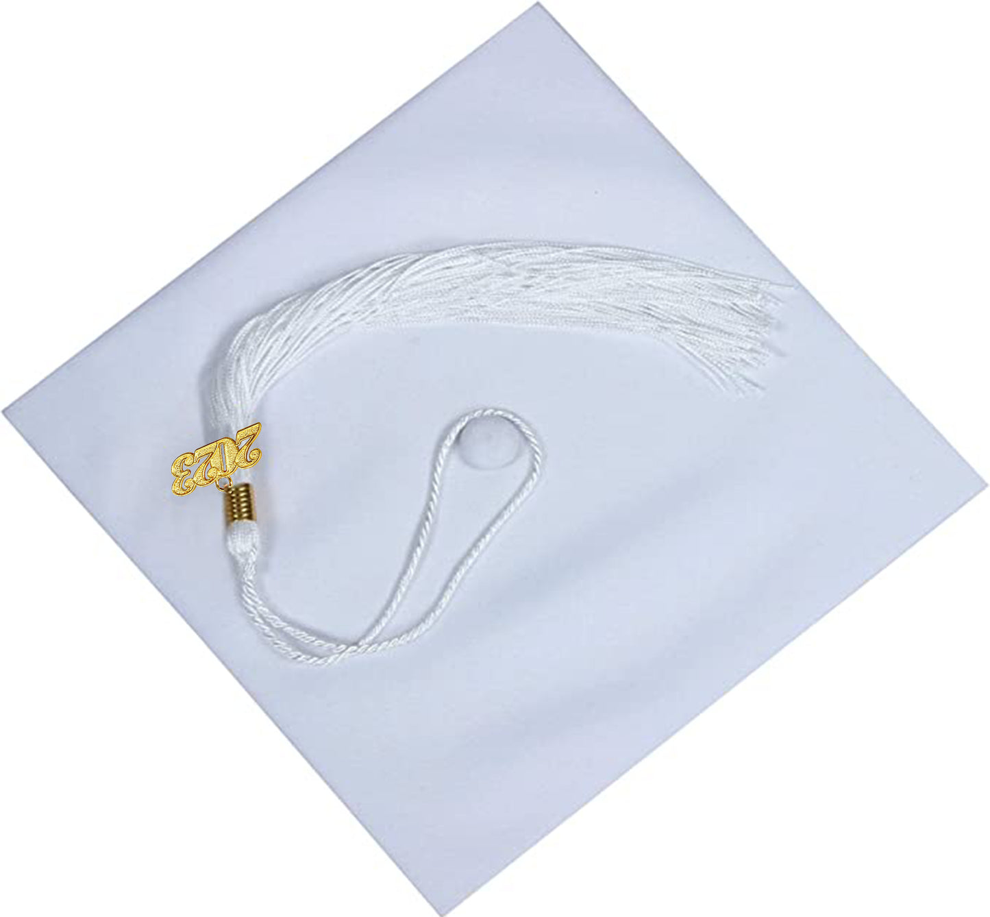 Matte White Graduation Cap and Tassel