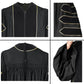 Black Deluxe Doctoral Gown with Gold Piping - Academic Regalia
