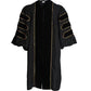 Deluxe Black Doctoral Gown with Gold Piping (Clearance)