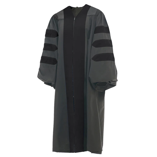 Black Deluxe Doctoral Gown - No Piping