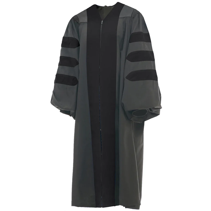 Deluxe Doctoral Gown - No Piping - Red, Black or Royal