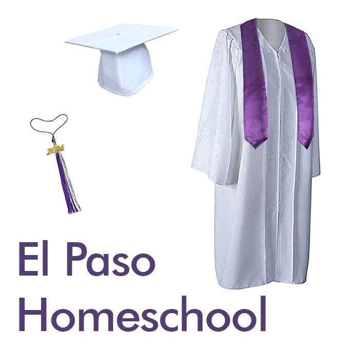 El Paso Homeschool Class of 2024 - Matte White Cap and Gown Package
