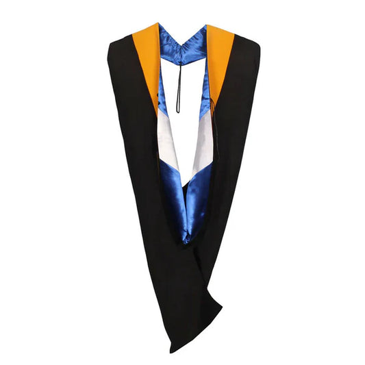 Master Hood - Gold Velvet - Royal Blue Lining - White Chevron