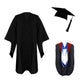 KUI Masters Cap and Gown Package - Economy Masters Black Cap, Gown & Tassel + Masters Hood w/ Scarlet Velvet, Royal Lining and White Chevron