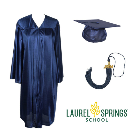 Laurel Springs School - Shiny Navy Cap, Gown & Tassel