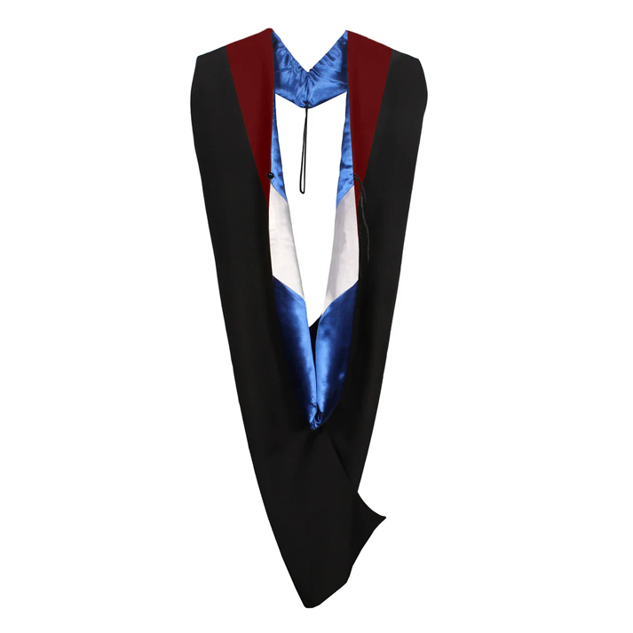 Master Hood - Maroon Velvet - Royal Blue Lining - White Chevron