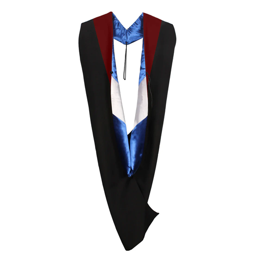 Master Hood - Maroon Velvet - Royal Blue Lining - White Chevron