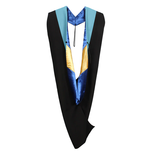 Master Hood - Sky Blue Velvet - Royal Blue Lining - Gold Chevron