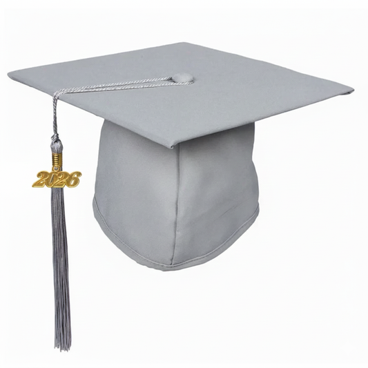 Matte Gray (Silver) Graduation Cap and Tassel
