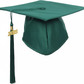 Matte Hunter Green Graduation Cap and Tassel