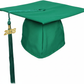 Matte Kelly Green Graduation Cap and Tassel