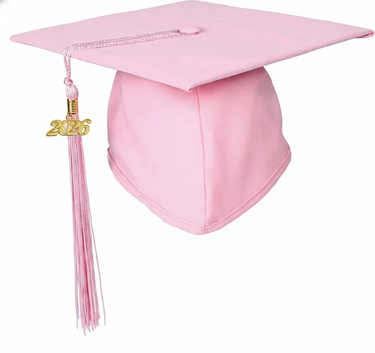 Matte Pink Graduation Cap and Tassel