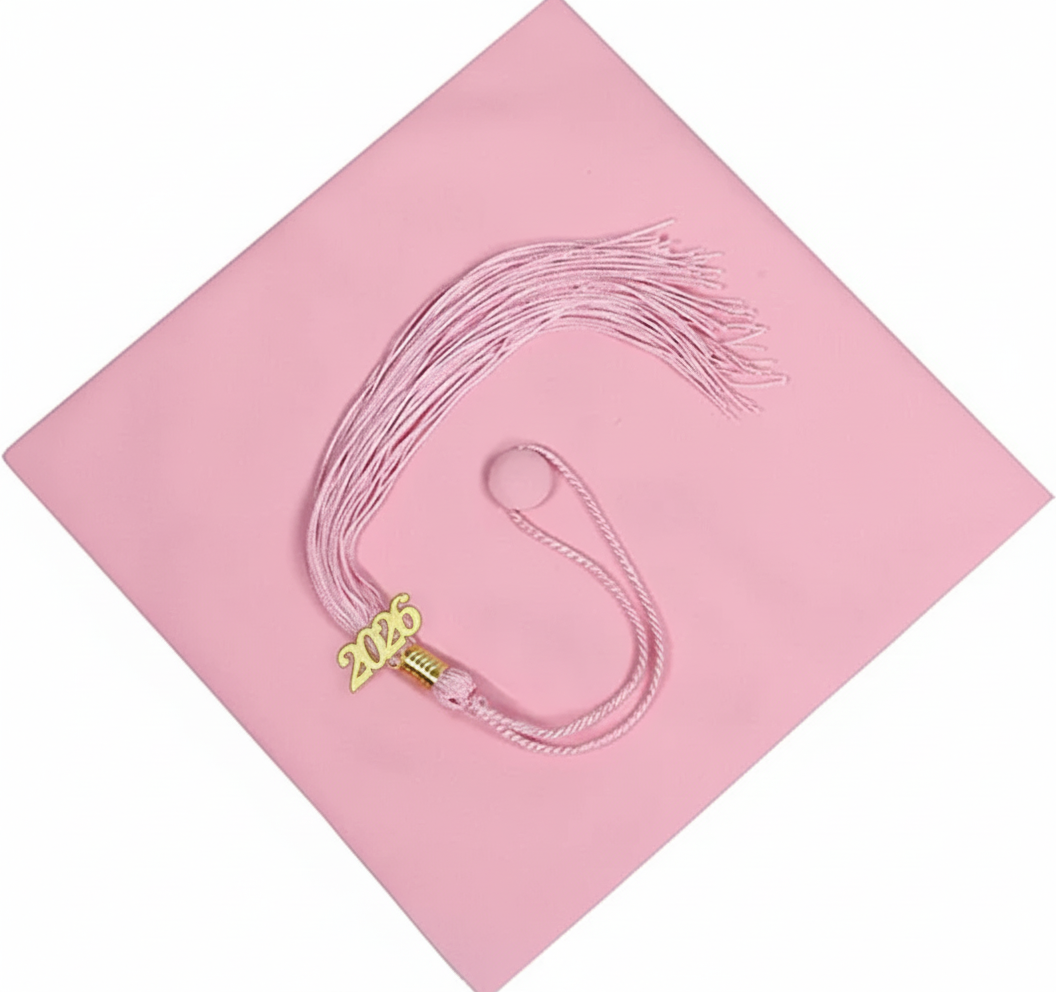 Matte Pink Graduation Cap and Tassel