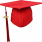 Matte Red Graduation Cap and Tassel