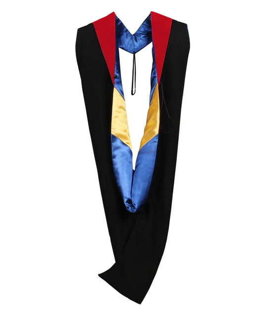 Master Hood - Red Velvet - Royal Blue Lining - Gold Chevron
