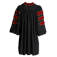 Scarlet Deluxe Doctoral Gown with Gold Piping- Academic Regalia