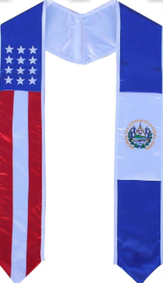 USA/El Salvador Flag Graduation Stole - Flag Sashes for Graduates