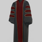 Maroon Deluxe Doctoral Gown with Gold Piping - Academic Regalia