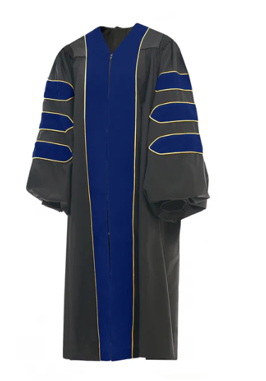 Royal Blue Deluxe Doctoral Gown with Gold Piping- Academic Regalia