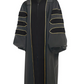 Black Deluxe Doctoral Gown with Gold Piping - Academic Regalia