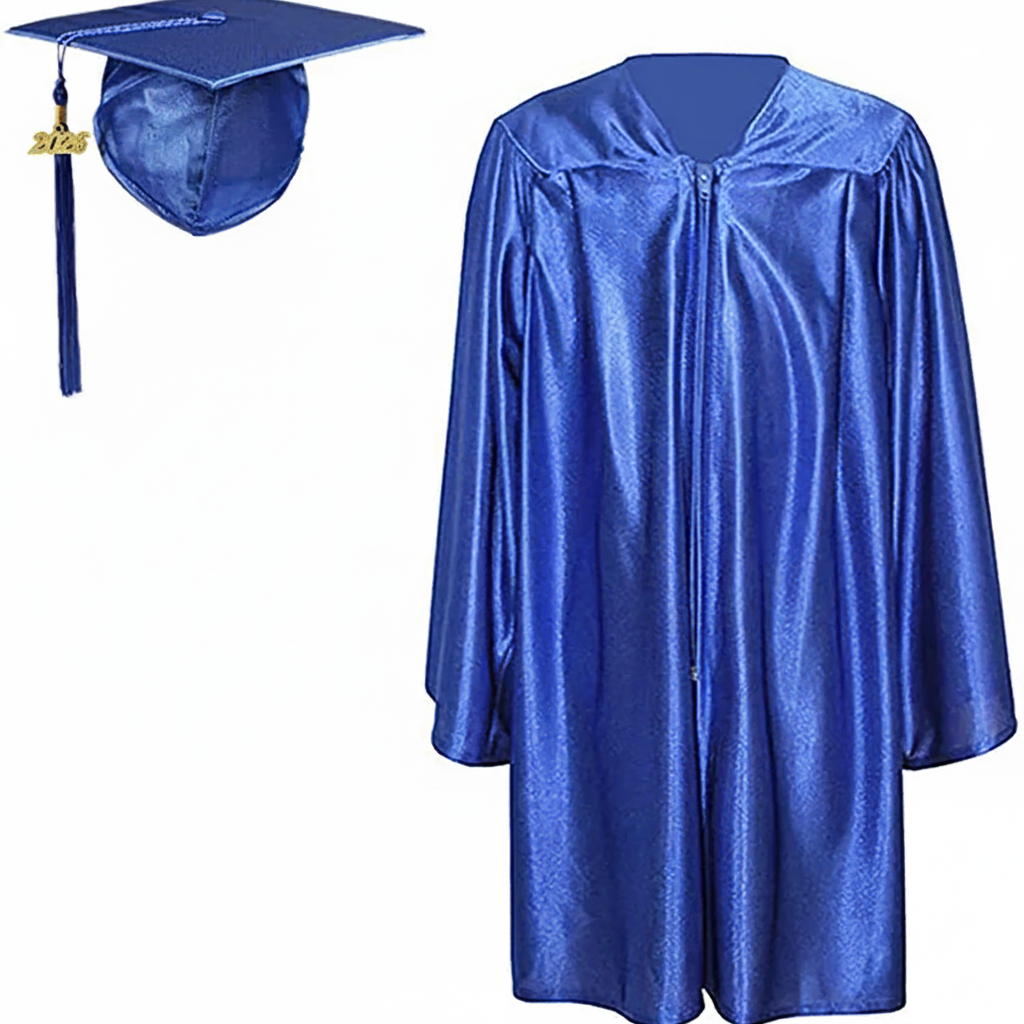 Shiny Kinder Royal Cap, Gown & Tassel for Graduation