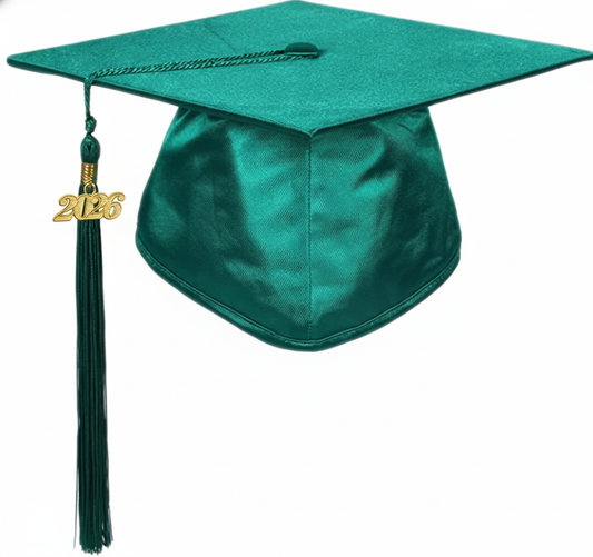 Shiny Hunter Green Graduation Cap and Tassel
