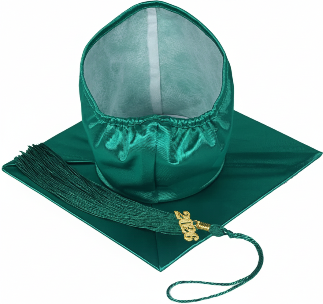 Shiny Hunter Green Graduation Cap and Tassel