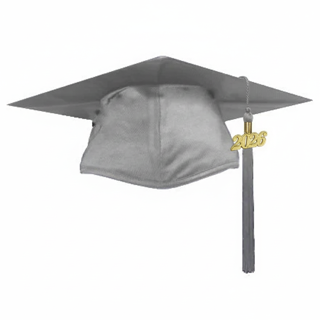 Shiny Silver Graduation Cap