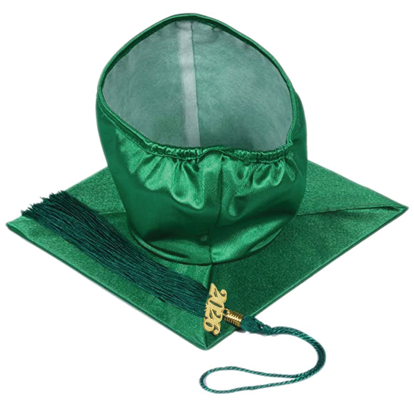 Shiny Kelly Green Graduation Cap and Tassel