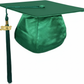 Shiny Kelly Green Graduation Cap and Tassel