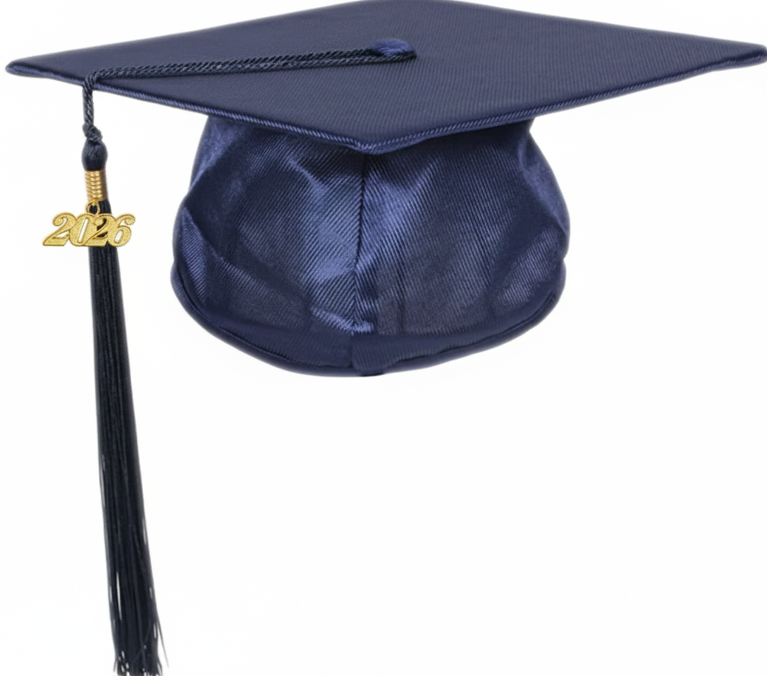 Shiny Navy Graduation Cap