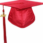 Shiny Red Graduation Cap and Tassel