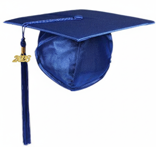 Shiny Royal Graduation Cap and Tassel